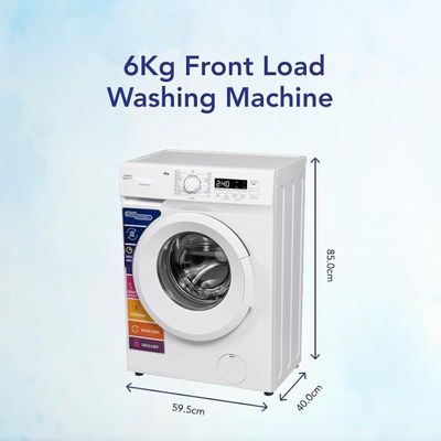 Super General 6 Kg Front Load Washing Machine SGW6250NLED, LED Display, 15 Wash Programs, 59.5 W cm x 40 D cm x 85 H cm