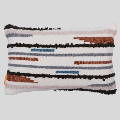 Abstract Colorful Stripes Handwoven Cushion Cover, 40 x 60 cm  - Multi-Color