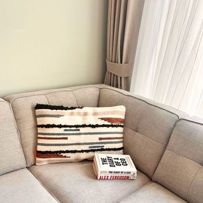 Abstract Colorful Stripes Handwoven Cushion Cover, 40 x 60 cm  - Multi-Color