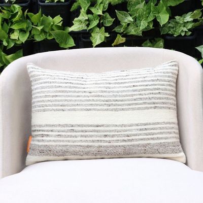 Horizon Stripe Handwoven Cushion Cover 40 x 60 cm  - Cream