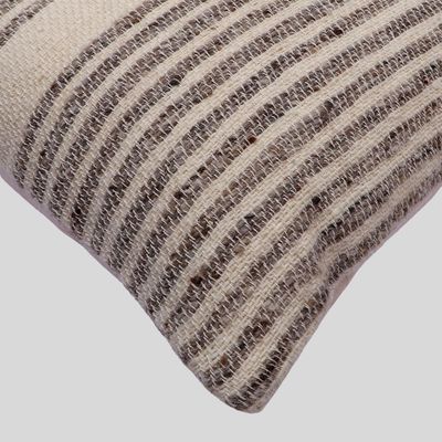 Skyline Stripe Handwoven Cushion Cover 60 x 40 cm - Cream