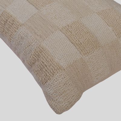 
Beige Bliss Checkered Cushion Cover Handwoven, 40 x 60 cm - Cream