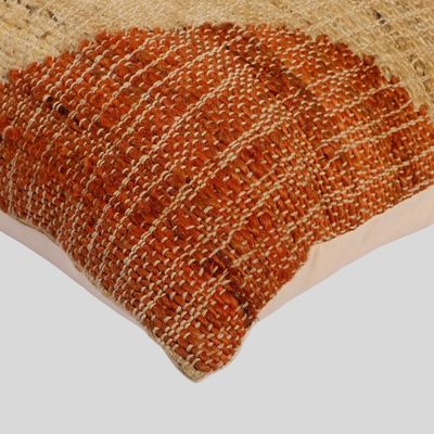 Colorblock Wave Jute Cushion Cover Handwoven, 50 x 50 cm - Multi Color