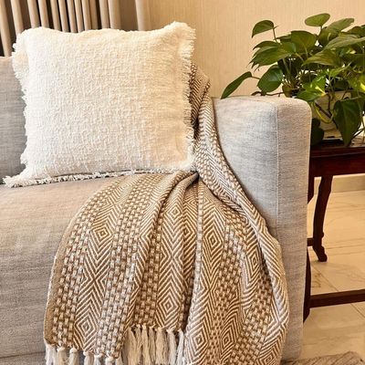 Amal Boucle Cotton Cushion Cover White, 50 x 50 cm - White