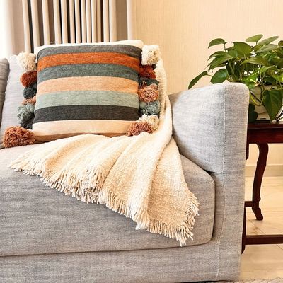 Lola Striped Cushion Cover Olive, 50 x 50 cm - Multi-Color