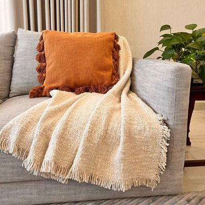 Osga Tasseled Cotton Cushion Brown Sugar 45 x 45 cm - Orange