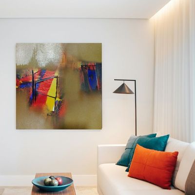 Handmade Wall Art L28 x W28 - Multi colour