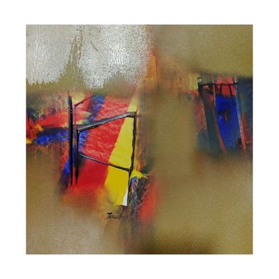 Handmade Wall Art L28 x W28 - Multi colour