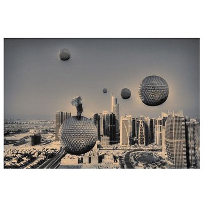 Digital Wall Art - L101 x W145 - Black and white