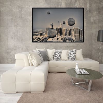 Digital Wall Art - L101 x W145 - Black and white