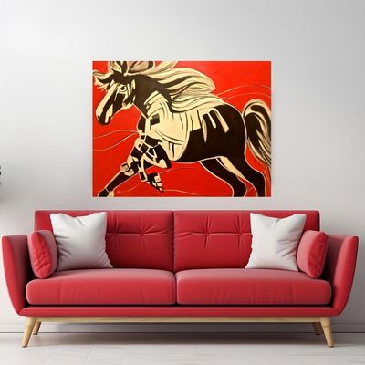 Handmade Wall Art - L91 x W122 - Multicolour