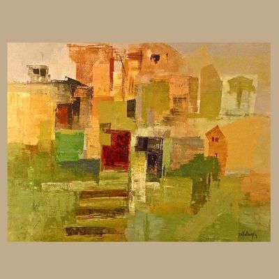 Handmade Wall Art - L76 x W101 - Multicolour