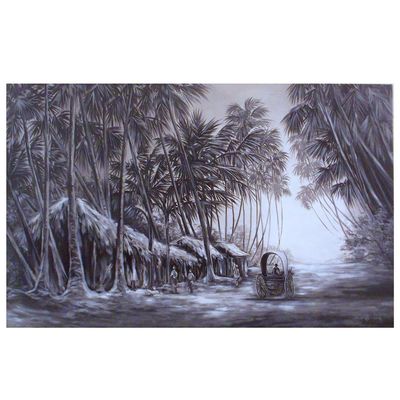 Handmade Wall Art - L68 x W106 - Black and white