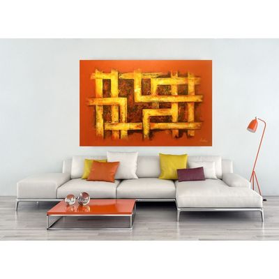 Handmade Wall Art - L122 x W152 - Multicolour