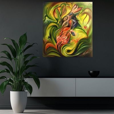 Handmade Wall Art L101 x W91 - Multicolour