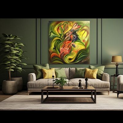 Handmade Wall Art L101 x W91 - Multicolour