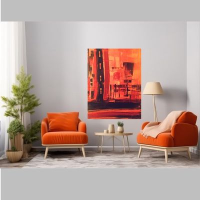 Handmade Wall Art L96 x W78 - Multicolour