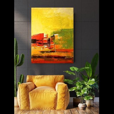 Handmade Wall Art L96 x W78 - Multicolour