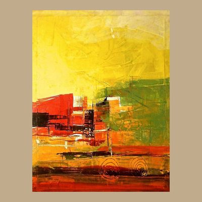 Handmade Wall Art L96 x W78 - Multicolour