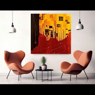 Handmade Wall Art L122 x W122 - Multicolour