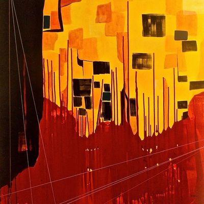 Handmade Wall Art L122 x W122 - Multicolour