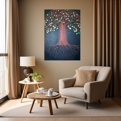 Handmade Wall Art L122 x W91 - Multicolour