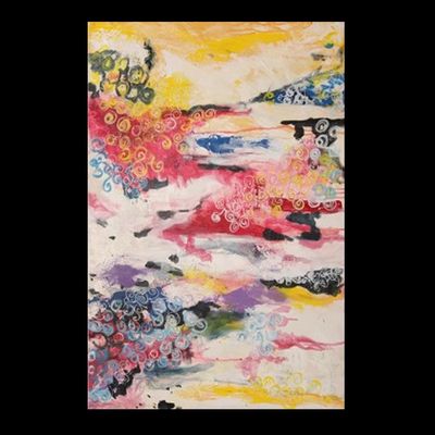 Handmade Wall Art L91 x W63 - Multicolour