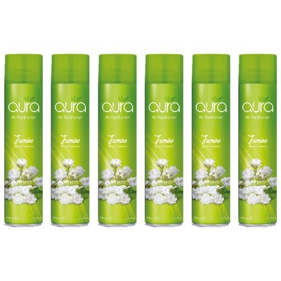 Aura Air Freshener Regular - Jasmine - 300 Ml - Set of 06
