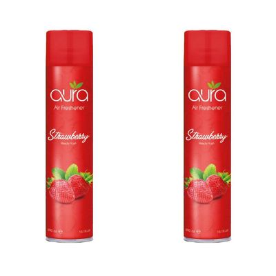 Aura Air Freshener Regular - Strawberry - 300 Ml - Set of 02