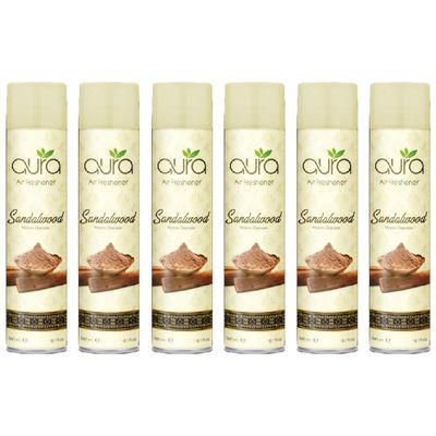 Aura Air Freshener Regular - Sandalwood - 300 Ml - Set of 06