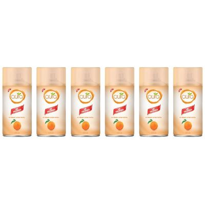 Aura Auto Spray Air Freshner - Citrus - 250 Ml - Set of 06