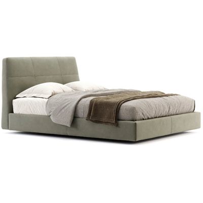 Domkapa Shelby Customizable PU Leather Bed L230 x W210 x H110 - Dark Green