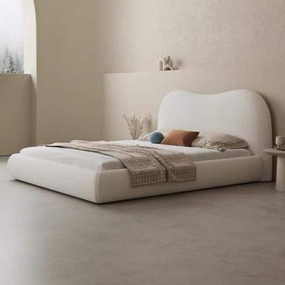 Fleece Luxury Boucle Bed L224 x W210 x H130 - White