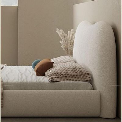 Fleece Luxury Boucle Bed L224 x W210 x H130 - White