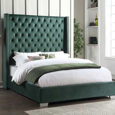Serene Dream Tufting Wall Panel Bed L215 x W200 x H160 - Green