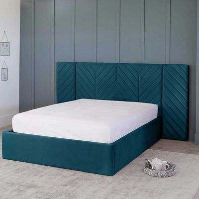 Sleep Scape Premium Luxury Wall Panel Headboard Bed L220 x W260 x H125 - Dark Blue