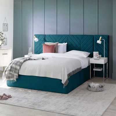 Sleep Scape Premium Luxury Wall Panel Headboard Bed L220 x W260 x H125 - Dark Blue