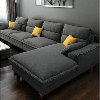 Alpha L Shape Sectional Sofa L180 x W340 x H80 - Dark Grey