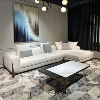 Astoria Fleece Fabric Sofa L175 x W350 x H65 - Off-White