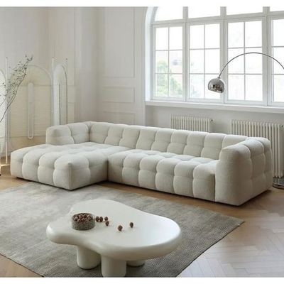 Aristocrat Fleece Fabric Cloud L-shaped Sofa L170 x W300 x H100 - White