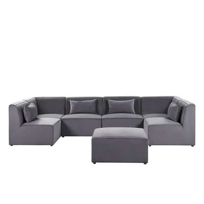Basinger 7-Piece Modular U-Shape Sofa Kustom Deco Furniture L166 x W332 x H78 - Dark Grey