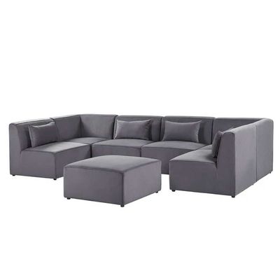 Basinger 7-Piece Modular U-Shape Sofa Kustom Deco Furniture L166 x W332 x H78 - Dark Grey
