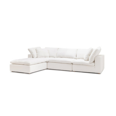Cloud Feather L-Shape Modular Sofa L200 x W300 x H75 - White