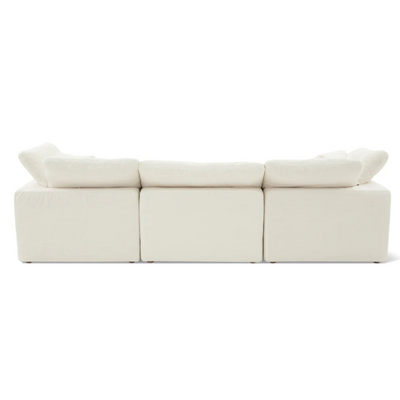 Cloud Feather Sofa U-Shape with Two Ottoman L200 x W300 x H75 - White