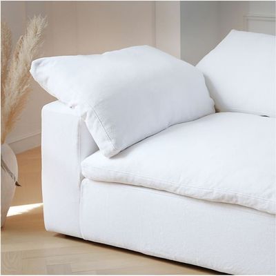 Cloud Sofa 3-Seater Polyester Fabric – White L200 x W300 x H75 - White