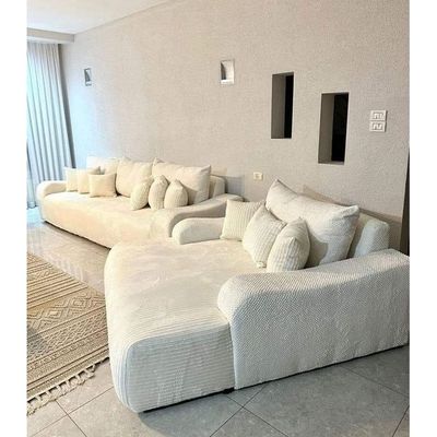 Elysian Super Comfy 3-Seater Sofa with Cinema long Cozy Sofa L110 x W210 x H80 - White