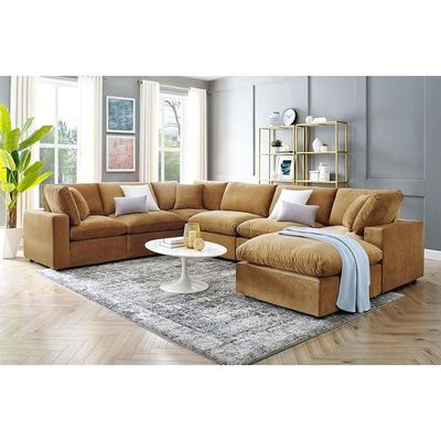 Fabric Upholstered Sectional Sofa L270 x W350 x H85 - Orange