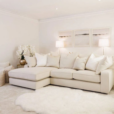 Grande L shape sofa With Ottoman L170 x W300 x H88 - Off-White