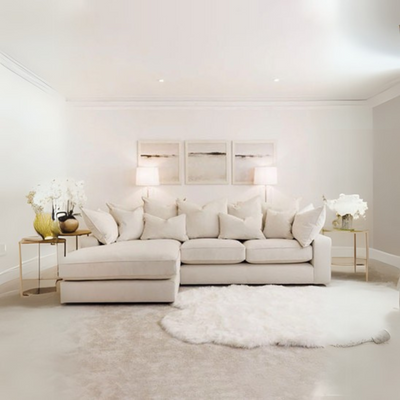 Grande L shape sofa With Ottoman L170 x W300 x H88 - Off-White