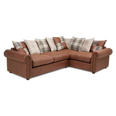 Leather Corner Sofa L170 x W240 x H80 - Brown